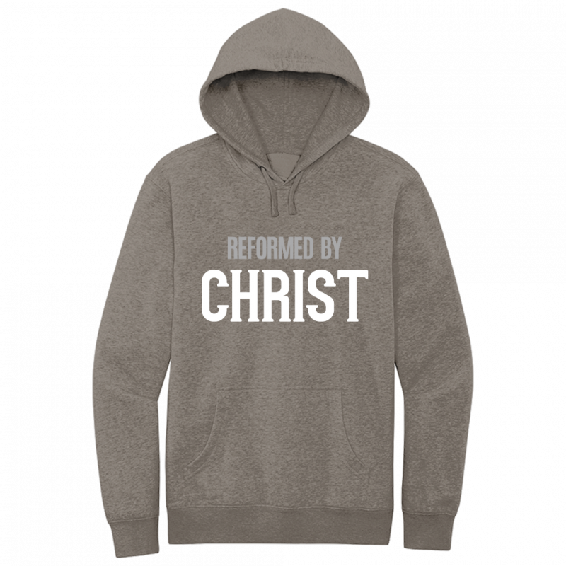 Reformed By Christ White & Gray Design Hoodie Sweatshirt