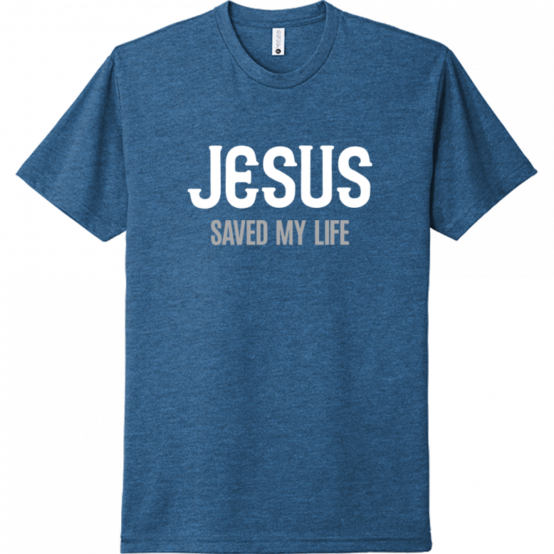 Jesus Saved My Life White & Gray Design Unisex T-Shirt
