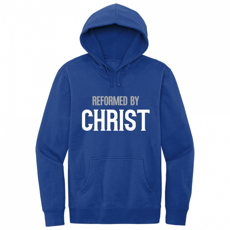 Reformed By Christ White & Gray Design Hoodie Sweatshirt