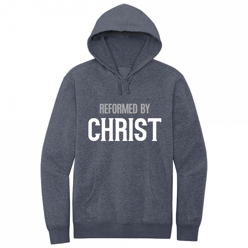 Reformed By Christ White & Gray Design Hoodie Sweatshirt