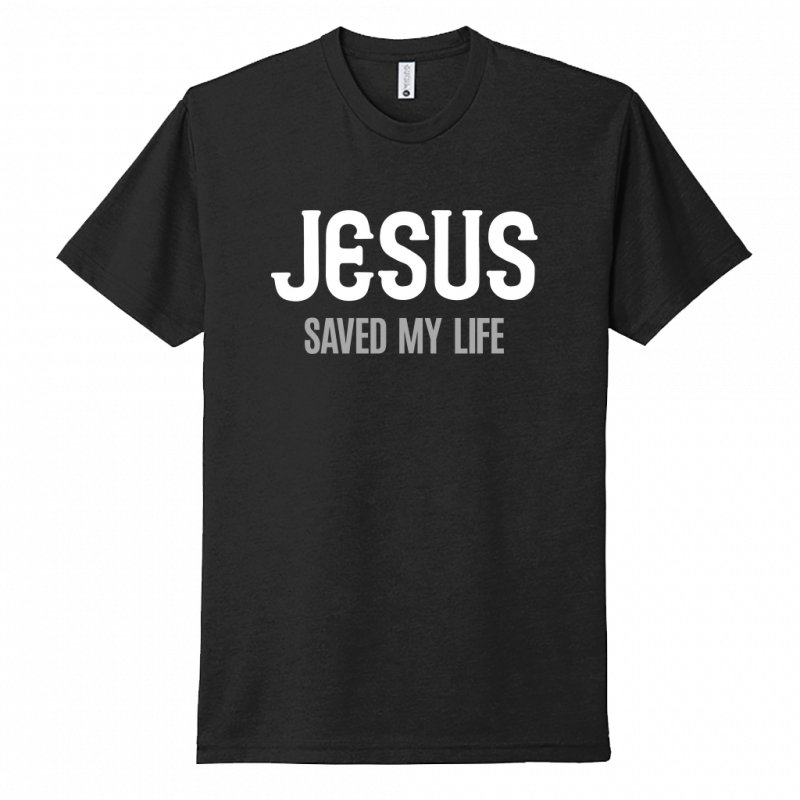 Jesus Saved My Life White & Gray Design Unisex T-Shirt