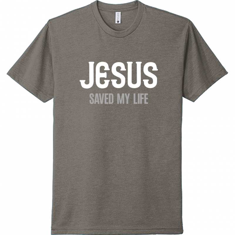 Jesus Saved My Life White & Gray Design Unisex T-Shirt