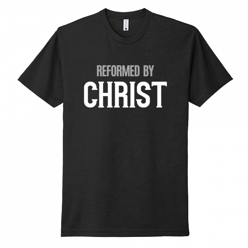 Reformed By Christ White & Gray Design Unisex T-Shirt