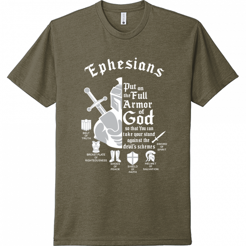 Armor of God White & Gray Design Unisex T-Shirt