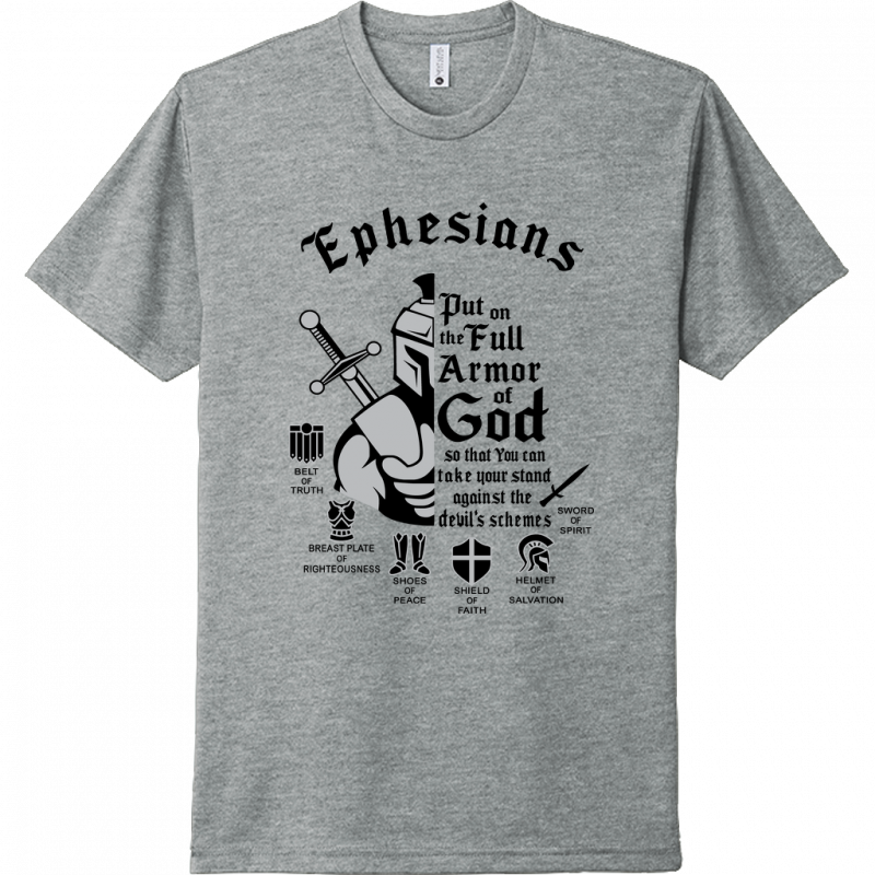 Armor of God Black & Gray Design Unisex T-Shirt