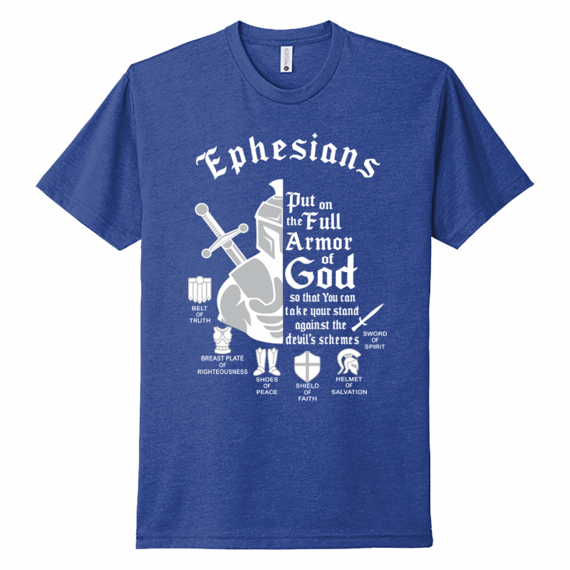 Armor of God White & Gray Design Unisex T-Shirt