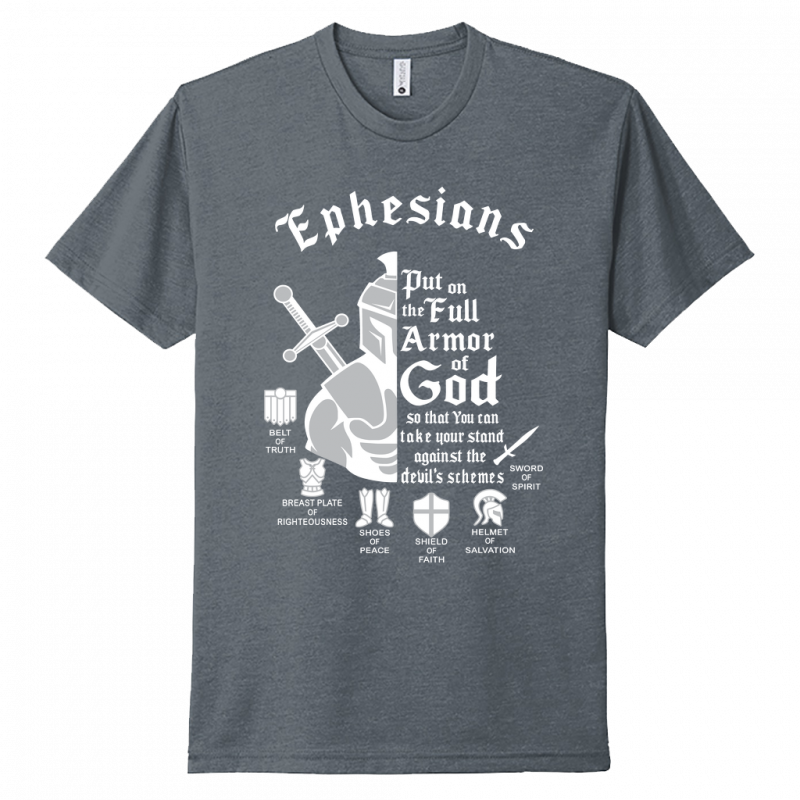 Armor of God White & Gray Design Unisex T-Shirt
