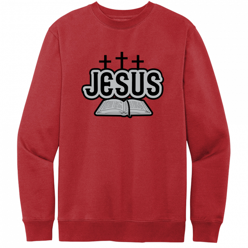 Jesus Bible Black & Gray Design Crewneck Sweatshirt