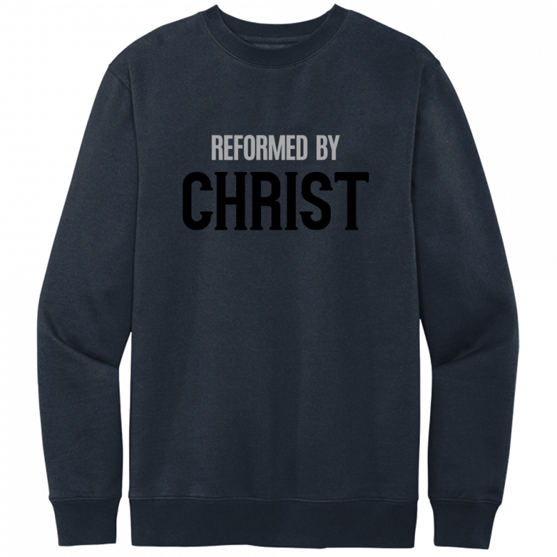 Reformed By Christ Black & Gray Design Crewneck Sweatshirt