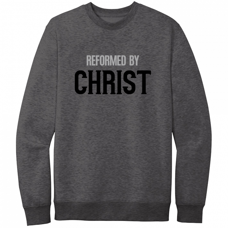 Reformed By Christ Black & Gray Design Crewneck Sweatshirt
