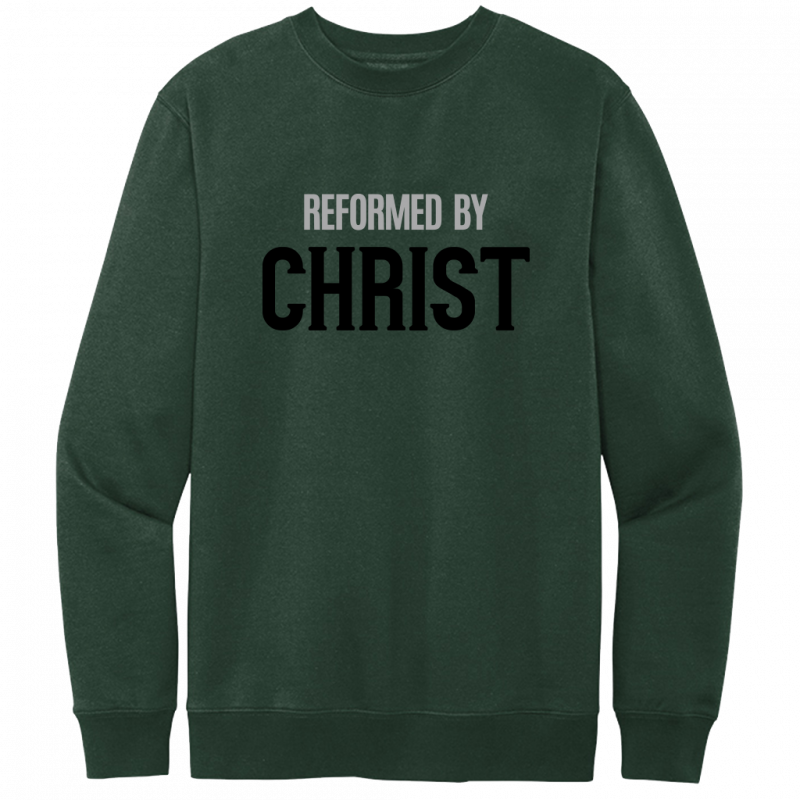 Reformed By Christ Black & Gray Design Crewneck Sweatshirt