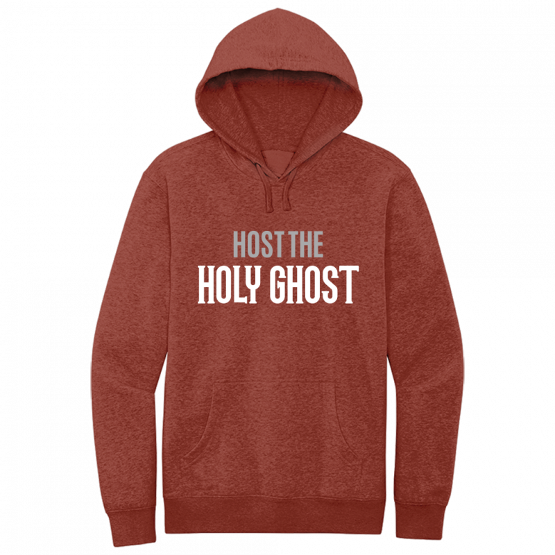 Host The Holy Ghost White & Gray Design Hoodie Sweatshirt