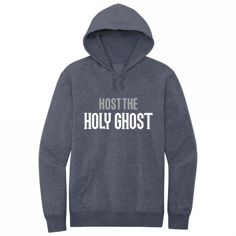 Host The Holy Ghost White & Gray Design Hoodie Sweatshirt