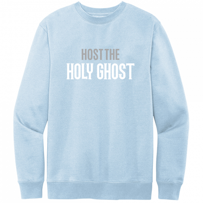 Host The Holy Ghost White & Gray Design Crewneck Sweatshirt