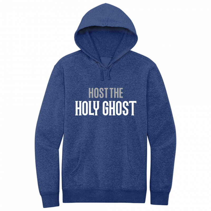Host The Holy Ghost White & Gray Design Hoodie Sweatshirt