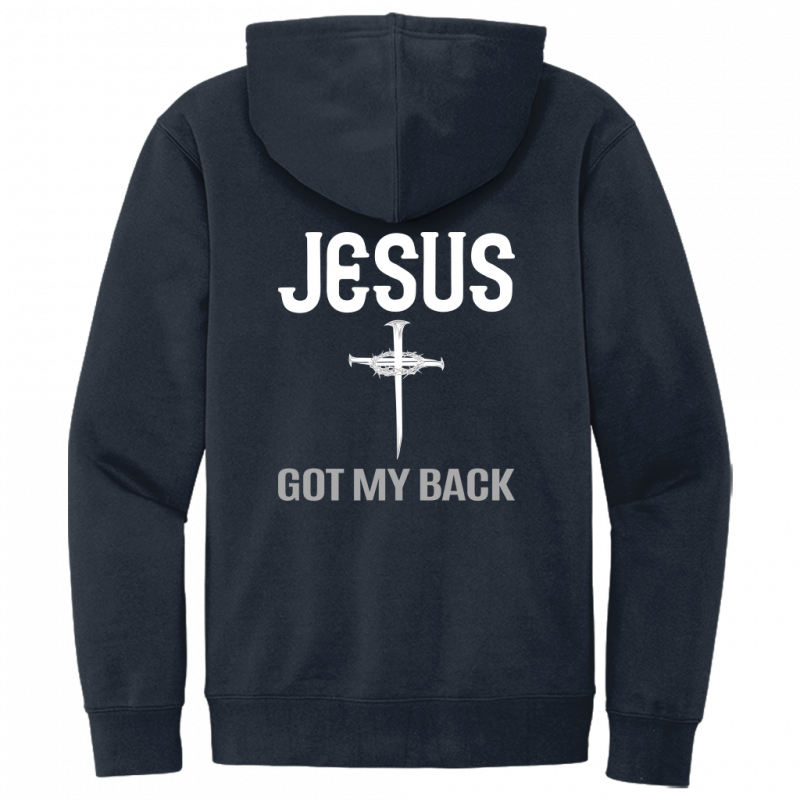 Jesus Got My Back White Design Hoodie Sweatshirt