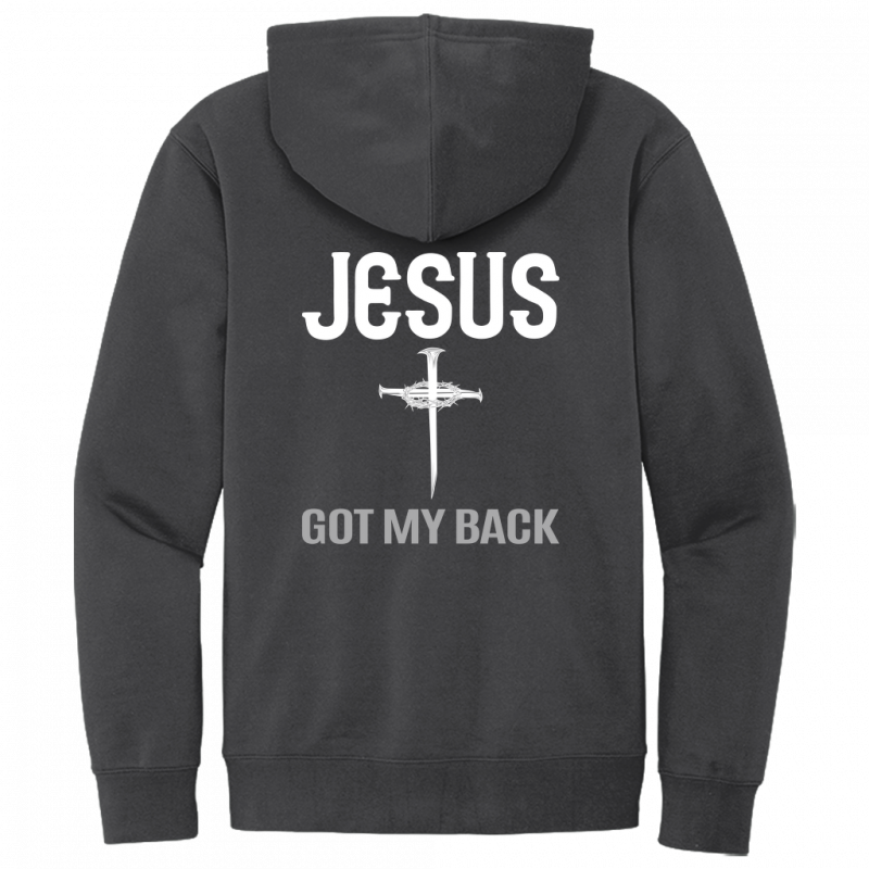 Jesus Got My Back White Design Hoodie Sweatshirt