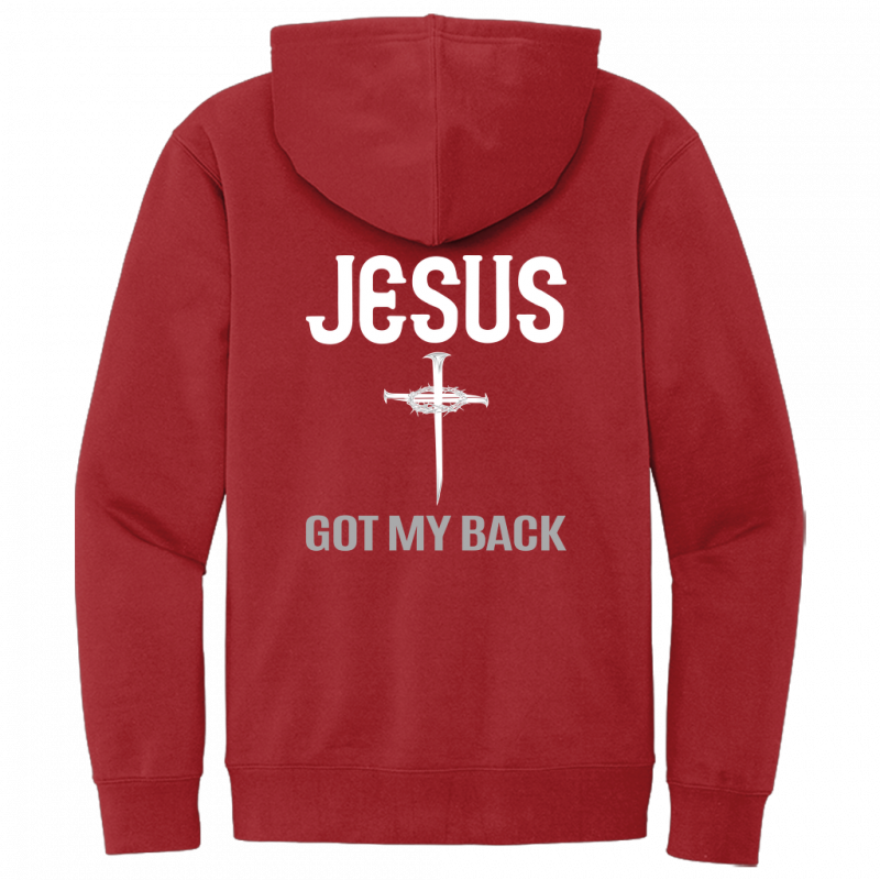 Jesus Got My Back White Design Hoodie Sweatshirt