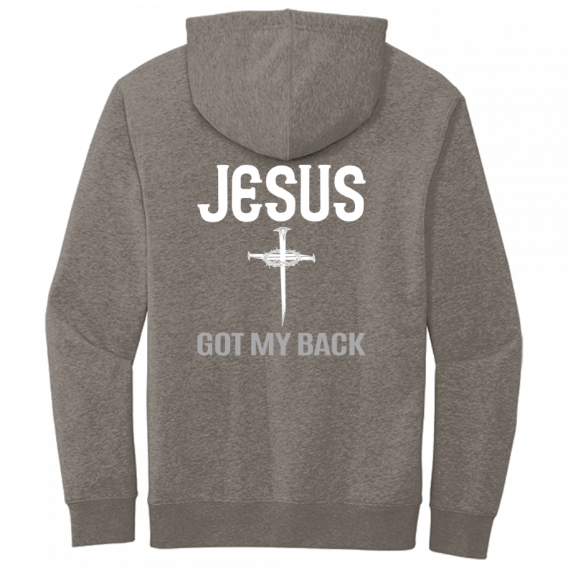 Jesus Got My Back White Design Hoodie Sweatshirt