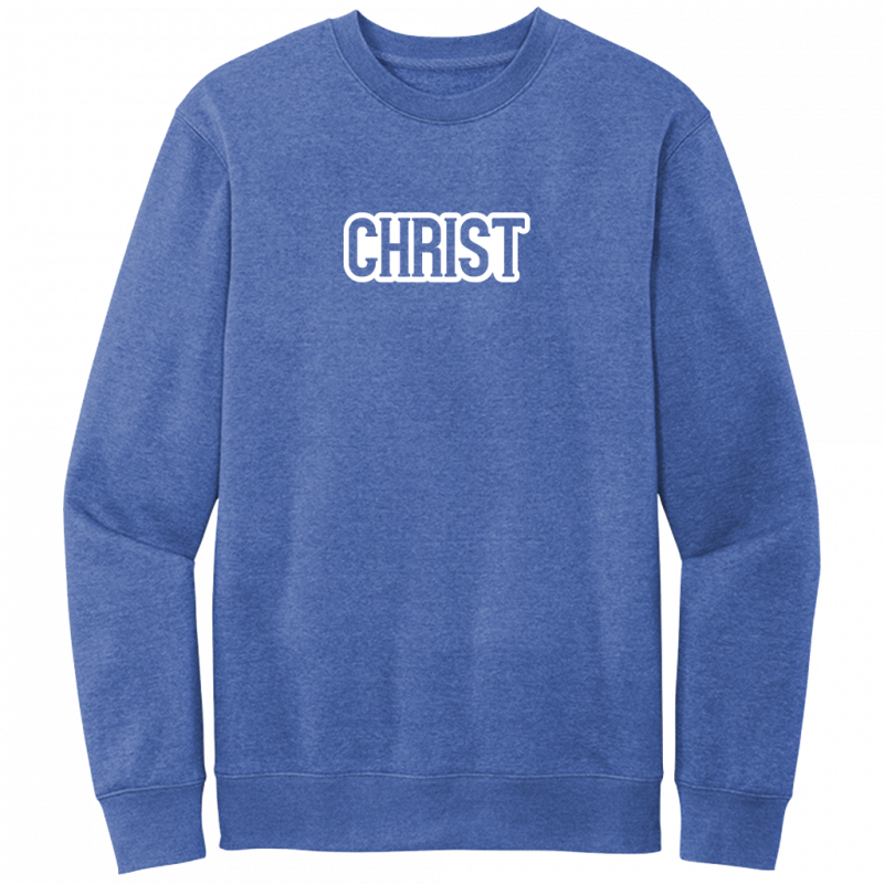 Christ White Design Crewneck Sweatshirt
