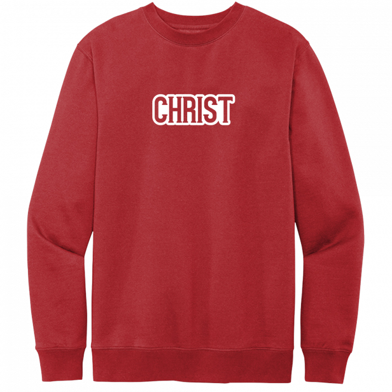 Christ White Design Crewneck Sweatshirt