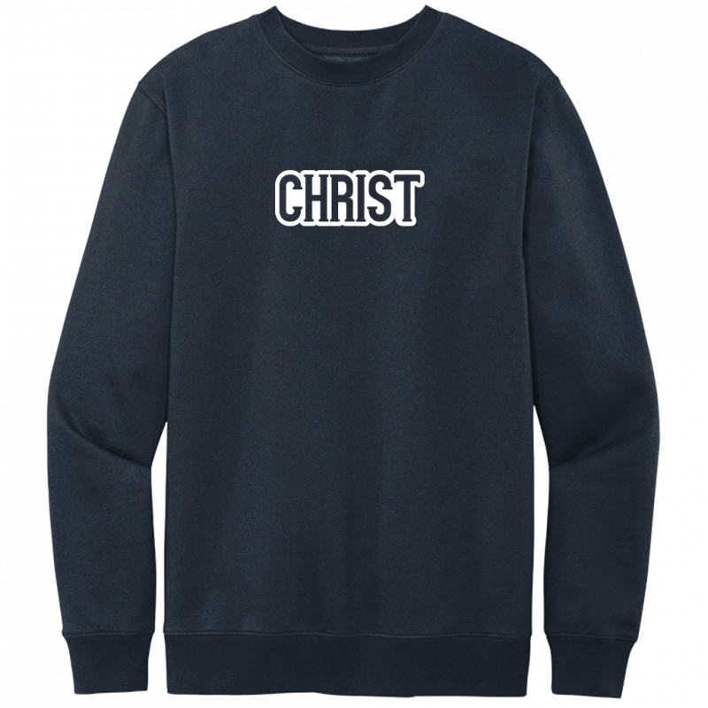 Christ White Design Crewneck Sweatshirt