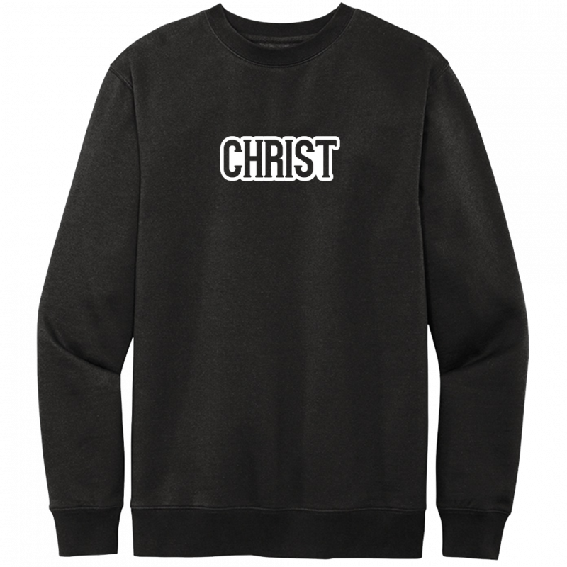 Christ White Design Crewneck Sweatshirt