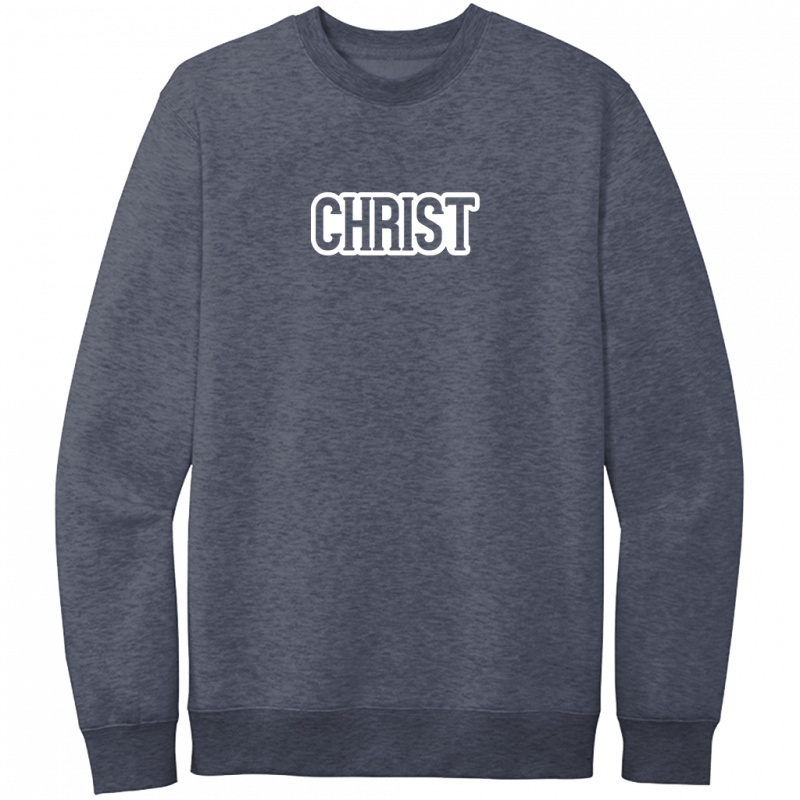 Christ White Design Crewneck Sweatshirt