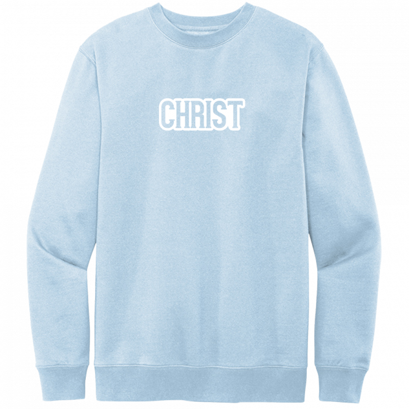 Christ White Design Crewneck Sweatshirt
