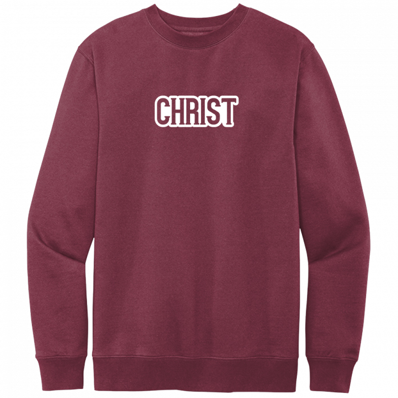 Christ White Design Crewneck Sweatshirt