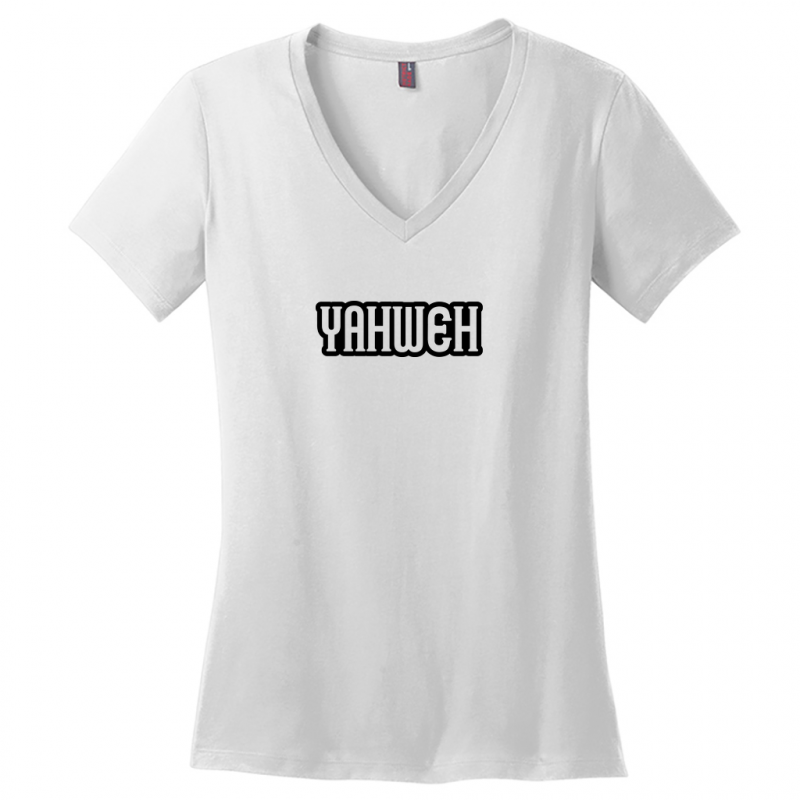 Yahweh Black Design Woman's V-Neck