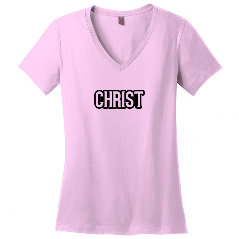 Christ Black Design Woman's V-Neck