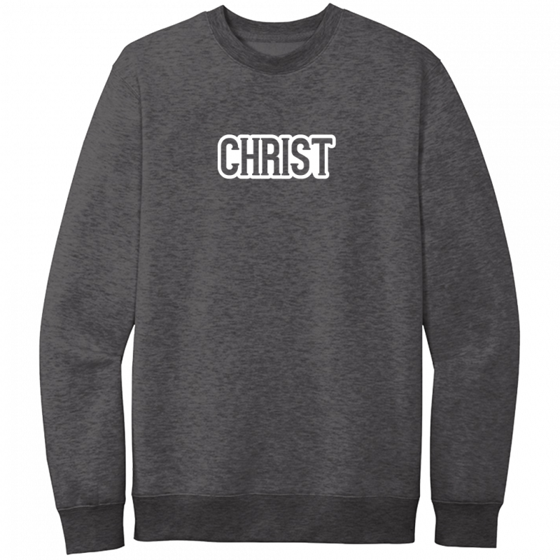 Christ White Design Crewneck Sweatshirt