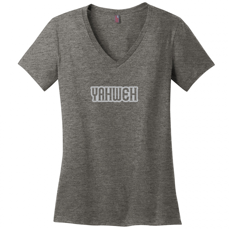 Yahweh Gray Design Woman's V-Neck