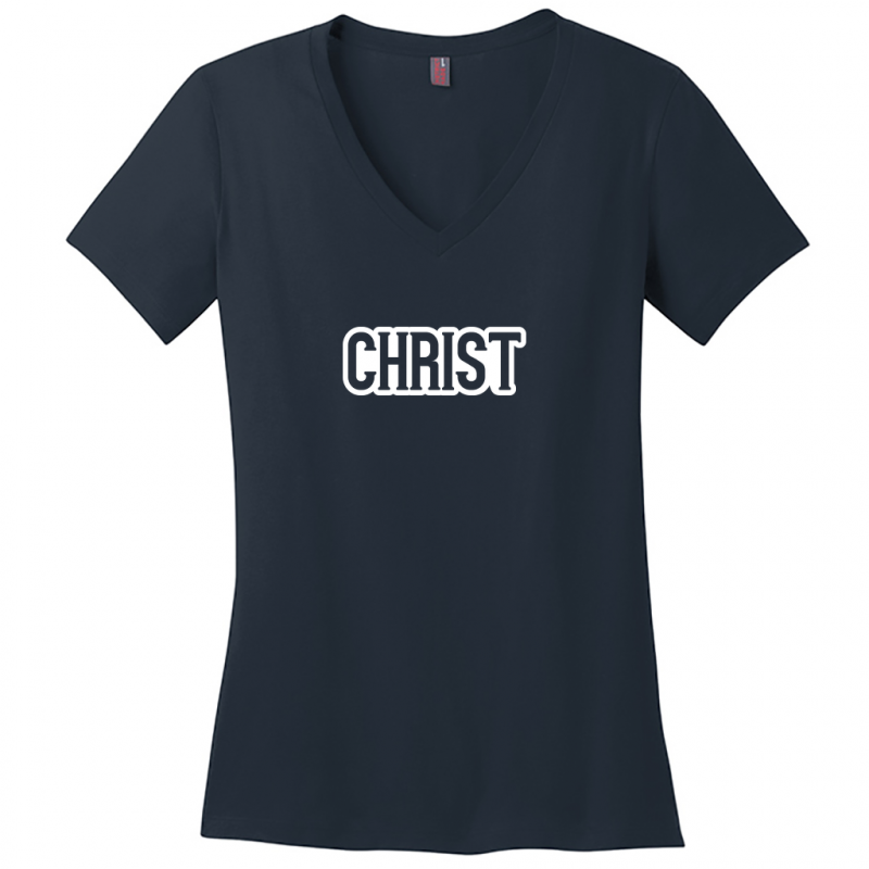 Christ White Design Woman's V-Neck