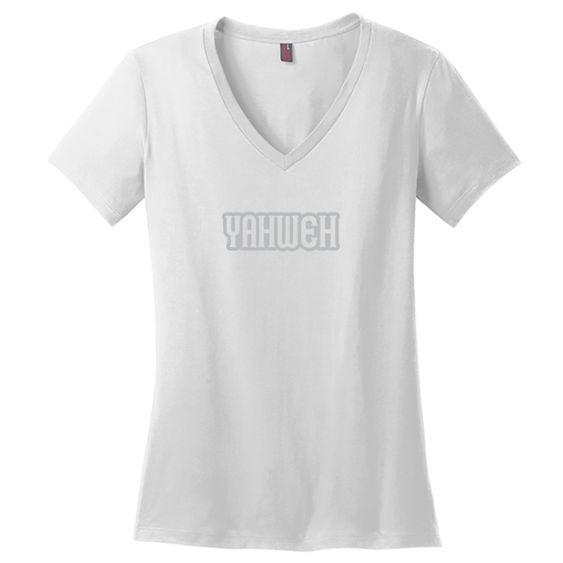 Yahweh Gray Design Woman's V-Neck
