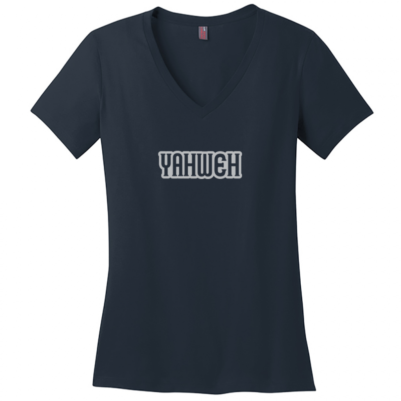 Yahweh Gray Design Woman's V-Neck