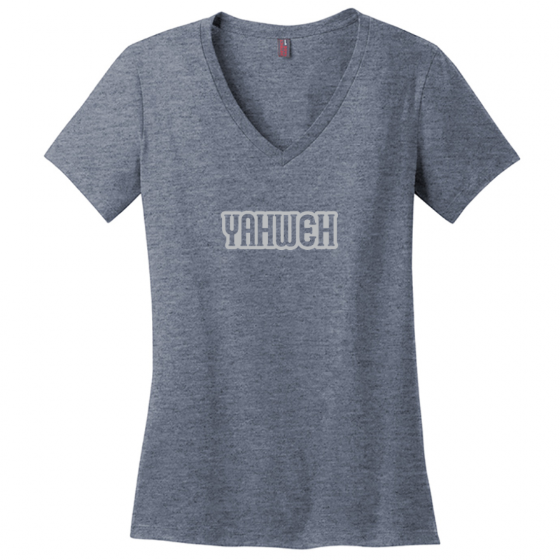 Yahweh Gray Design Woman's V-Neck