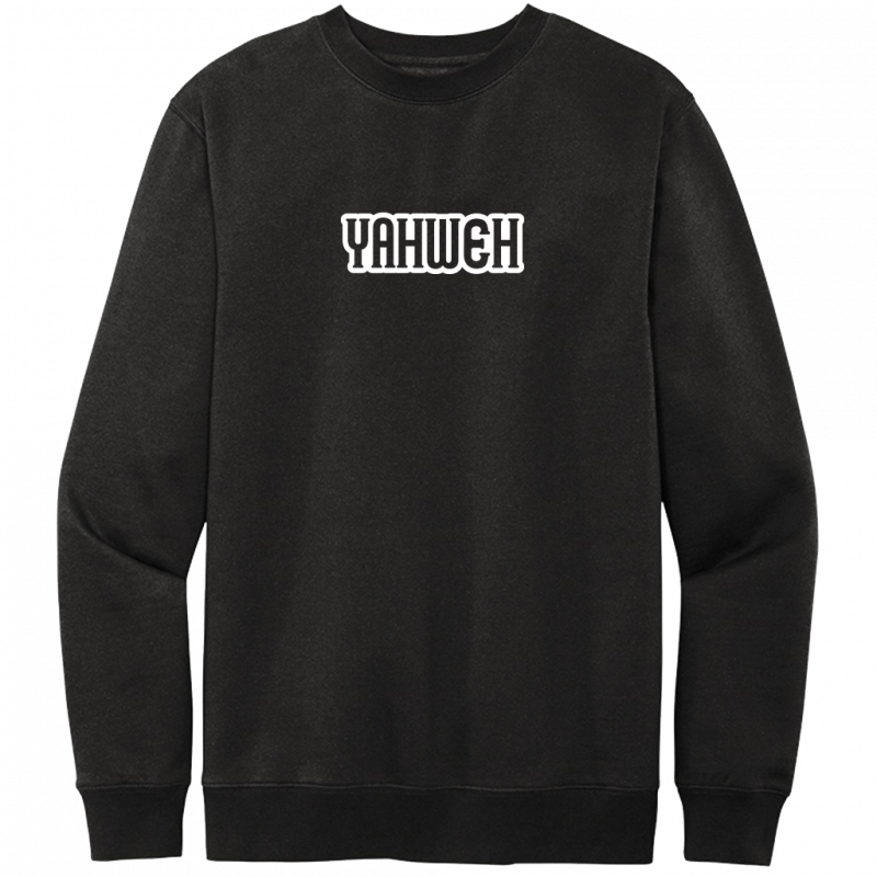 Yahweh White Design Crewneck Sweatshirt