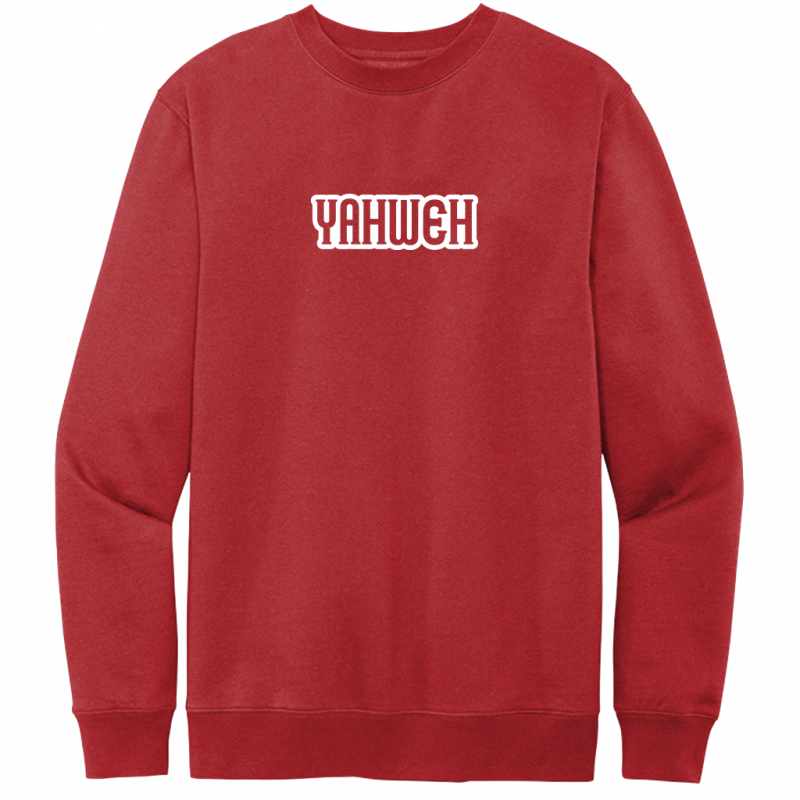 Yahweh White Design Crewneck Sweatshirt