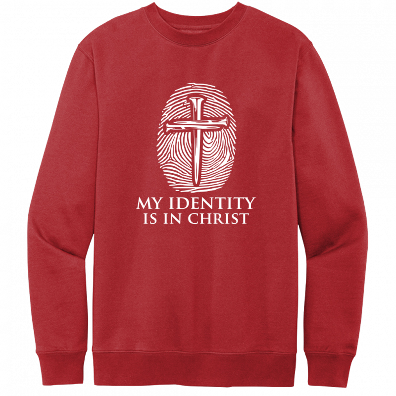 My Identity Is In Christ White Design Crewneck Sweatshirt