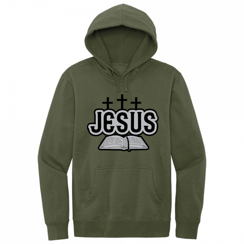 Jesus Bible Black & Gray Design Hoodie Sweatshirt