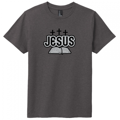 Youth Jesus Bible Black & Gray Design T-Shirt