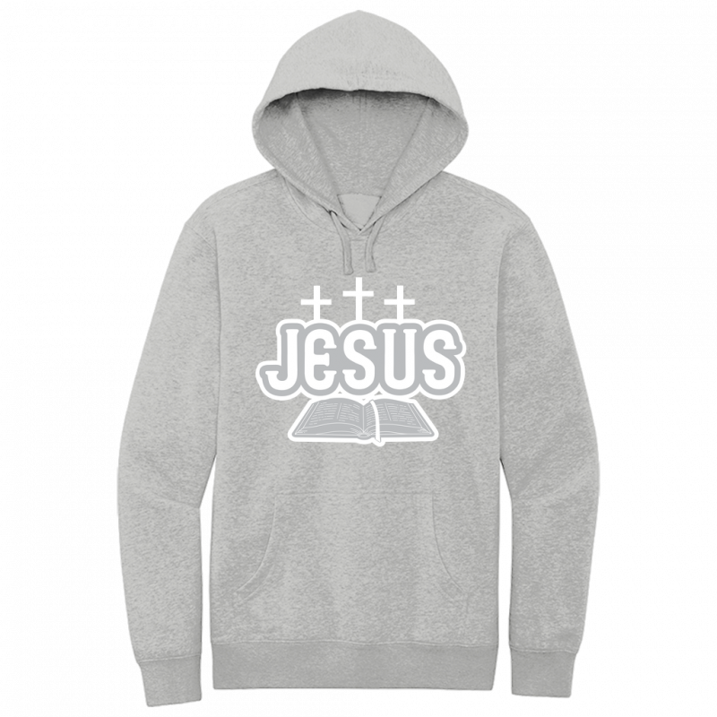 Jesus Bible White & Gray Design Hoodie Sweatshirt