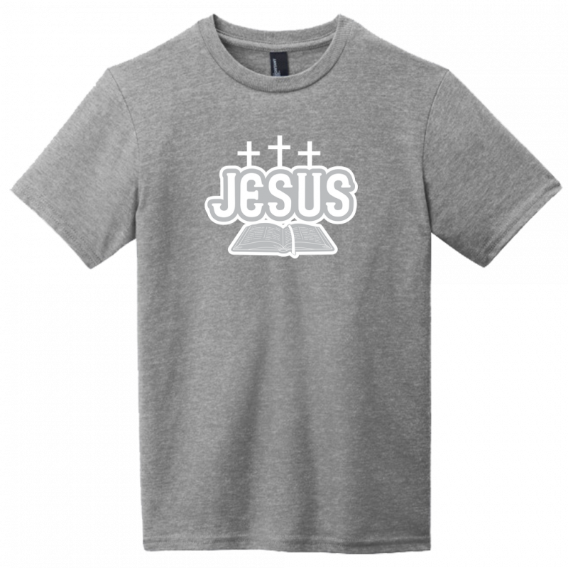 Youth Jesus Bible White & Gray Design T-Shirt