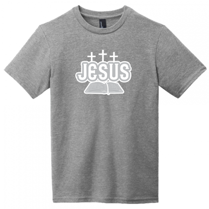 Youth Jesus Bible White & Gray Design T-Shirt