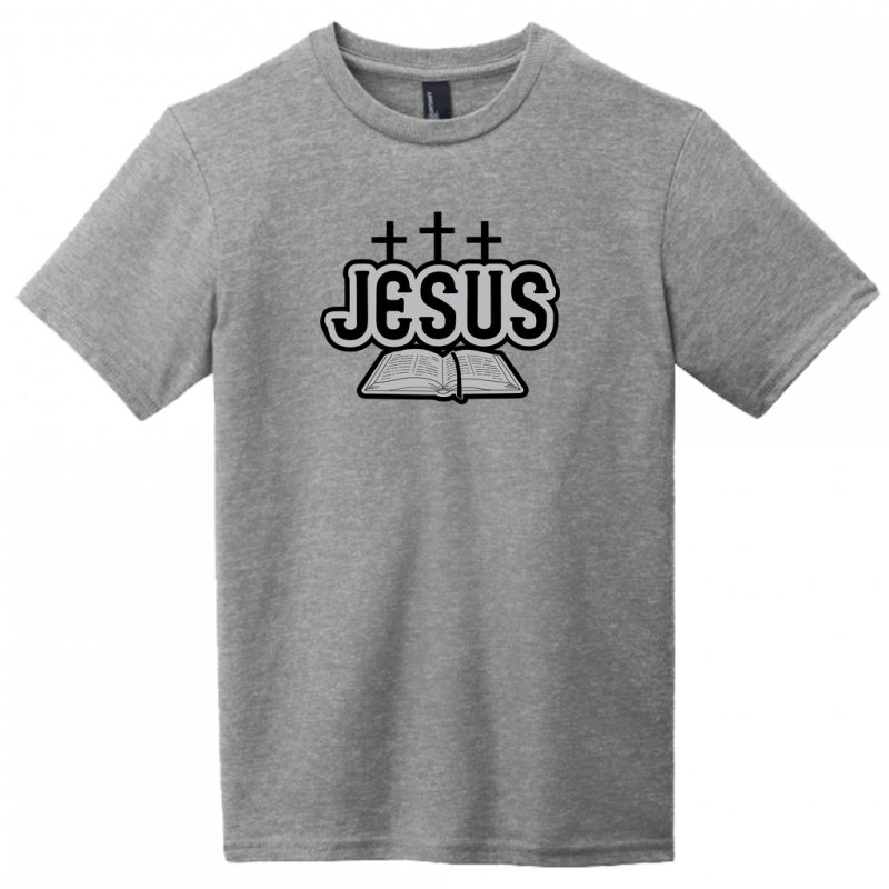 Youth Jesus Bible Black & Gray Design T-Shirt