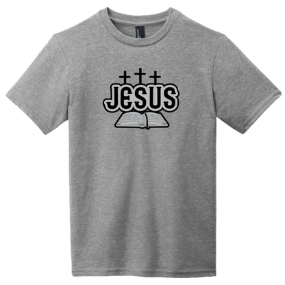 Youth Jesus Bible Black & Gray Design T-Shirt