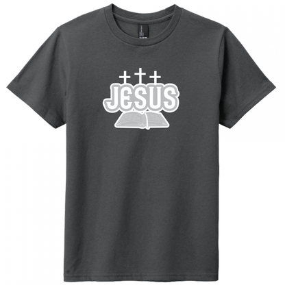 Youth Jesus Bible White & Gray Design T-Shirt