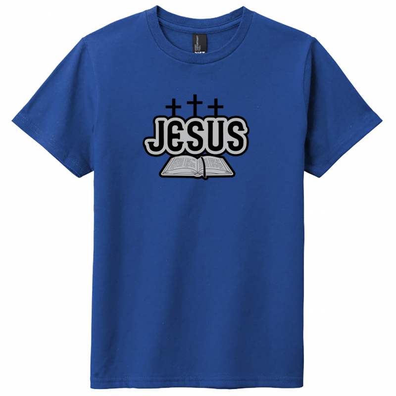 Youth Jesus Bible Black & Gray Design T-Shirt